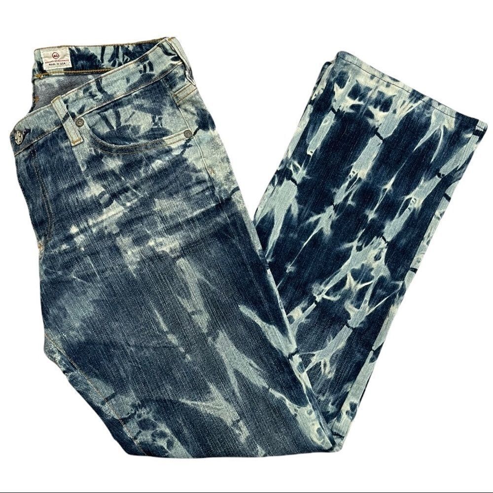 AG Adriano Goldschmied Shibori Dyed Belle Flare Jeans Acid Wash Size 31